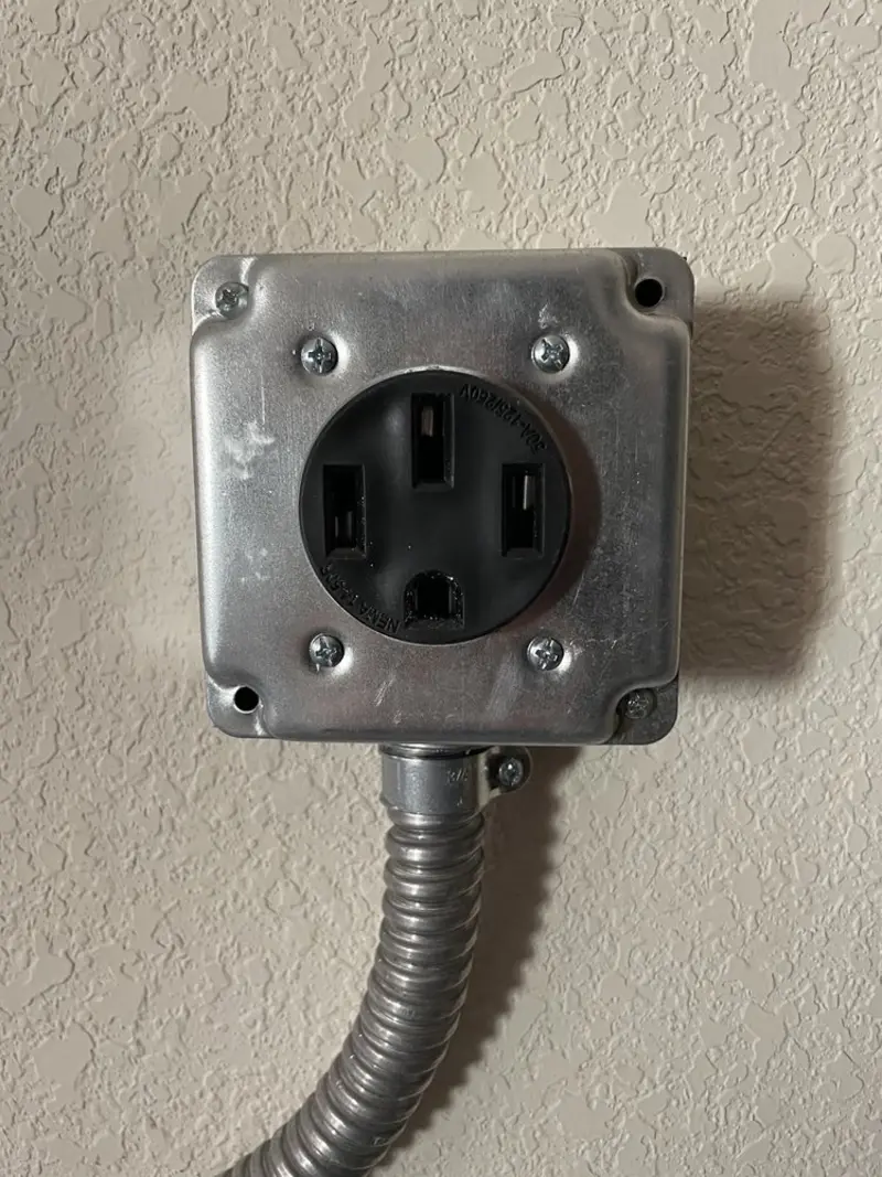 NEMA 14-50 outlet installed for Smart Home Electrical in Jenks
